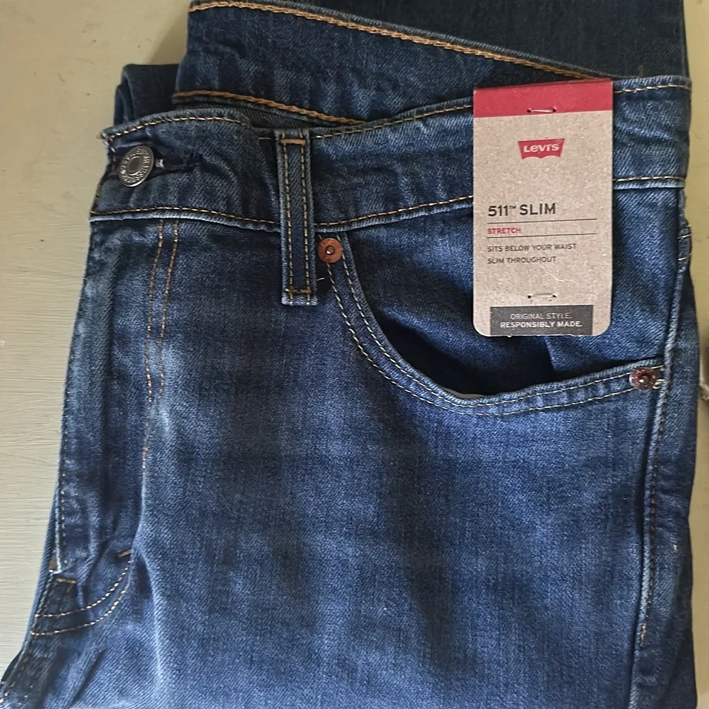 LEVI’S 511 SLIM Stretch Dark Wash Jeans, size Men’s 33X34 - Picture 5 of 6